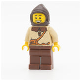 LEGO cas491 - Peasant (Male with Dark Brown Hood)